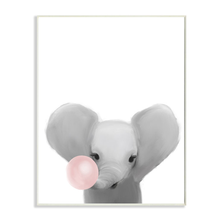 Zoomie Kids Baby Elephant With Pink Bubble Gum Safari Animal Wayfair